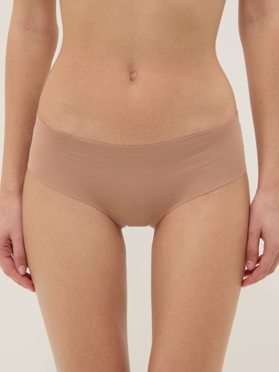 Slip comodi in cotone organico elasticizzato beige regular fit_2