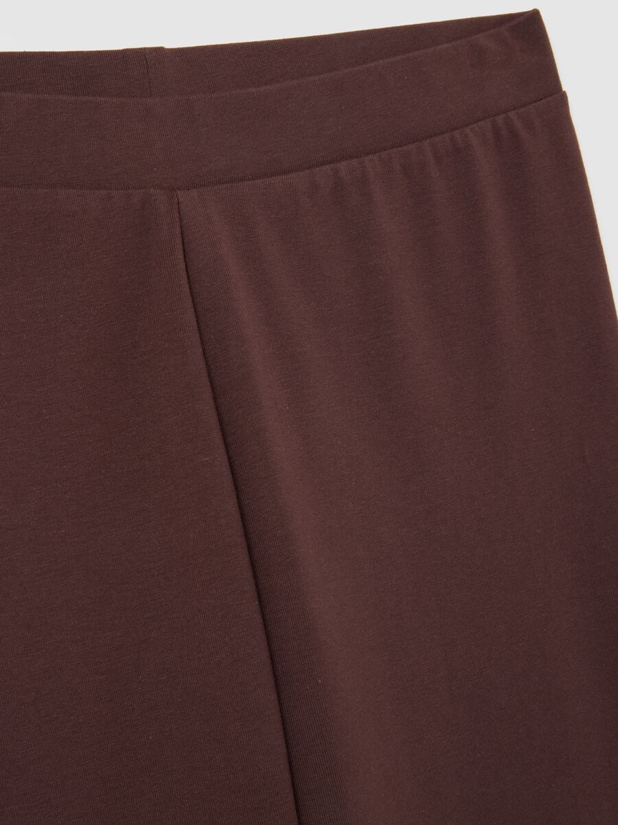 Leggings in cotone elasticizzato marrone skinny_1