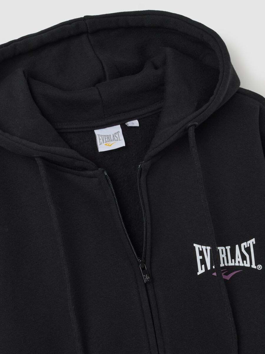 Black regular fit cotton blend sweatshirt_5