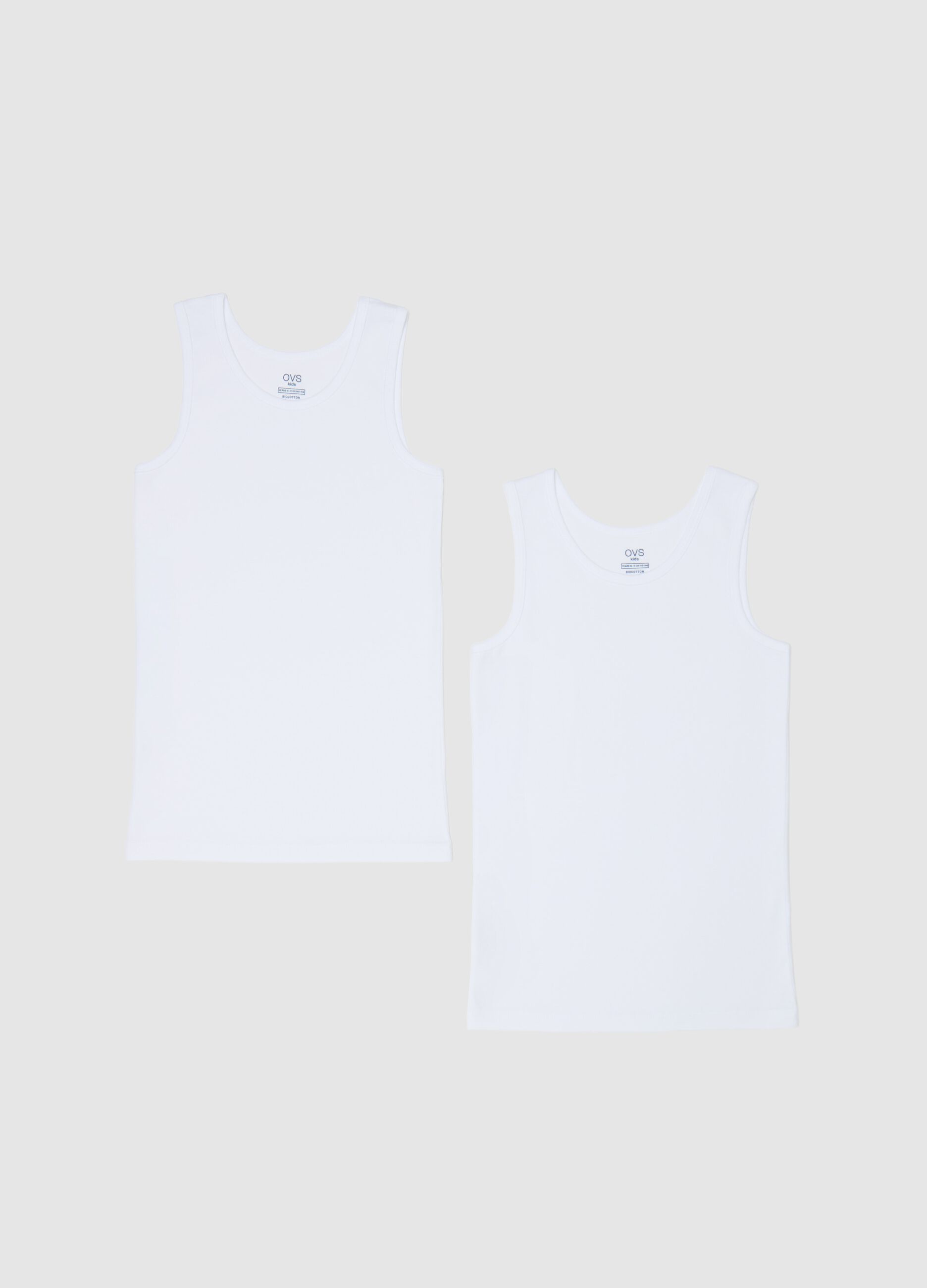Two-pack racerback vests in organic cotton