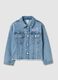 Blue denim cotton jacket regular fit for girls_0