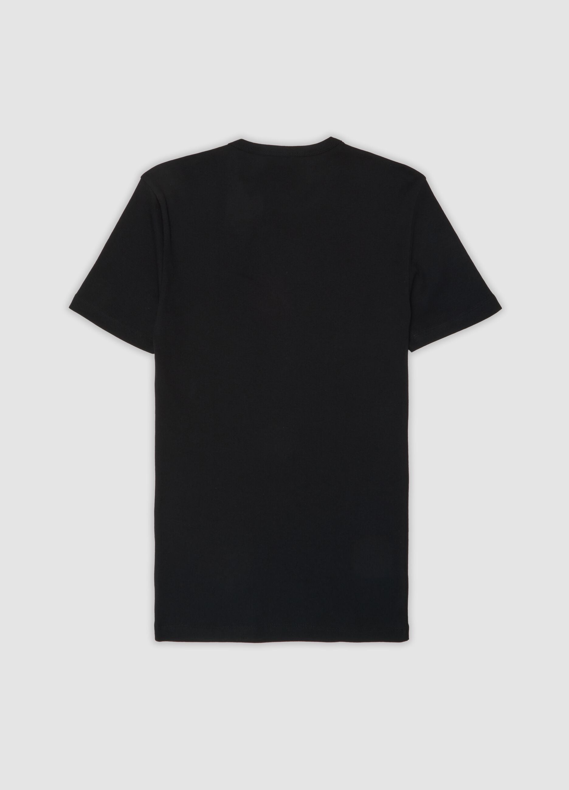 2-pack black crew-neck T-shirts in pure organic cotton, regular fit