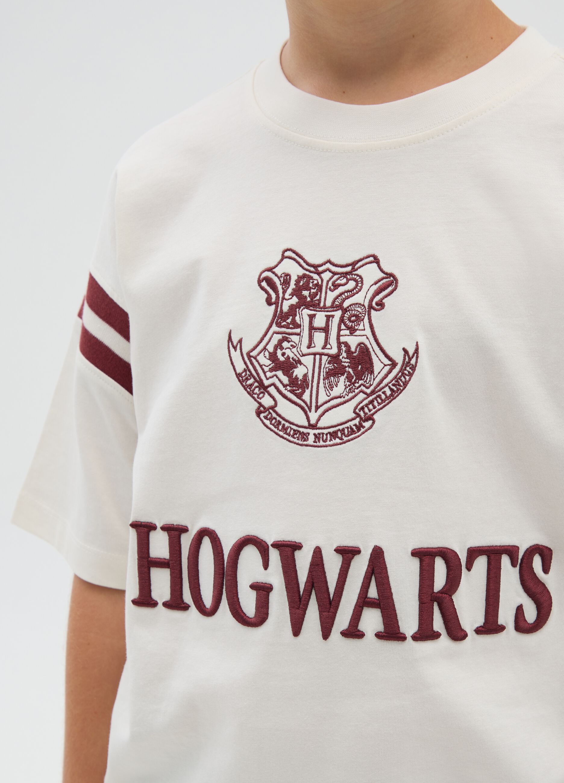 T-shirt da ragazzo in puro cotone bianca over