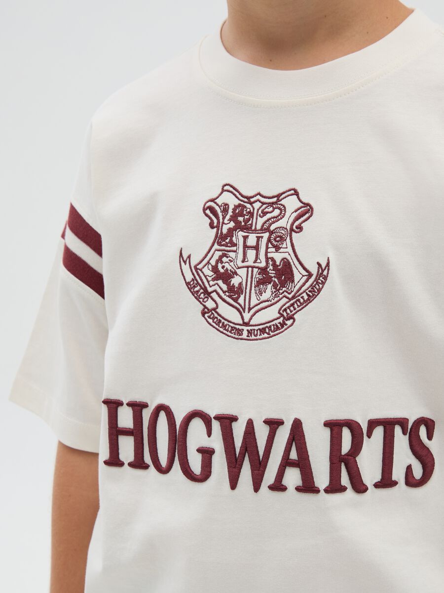 T-shirt da ragazzo in puro cotone bianca over_2