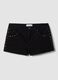 Black stretch cotton regular-fit shorts with studs_0