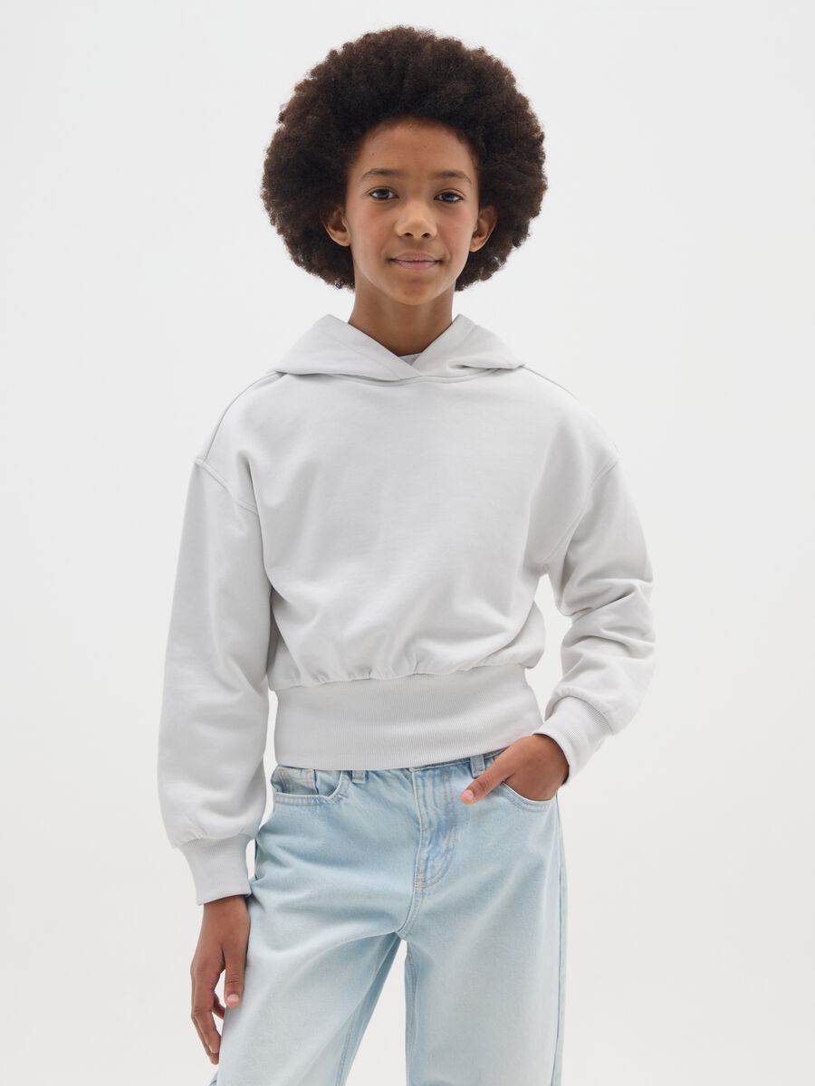 White pure cotton regular fit girl's sweatshirt_0