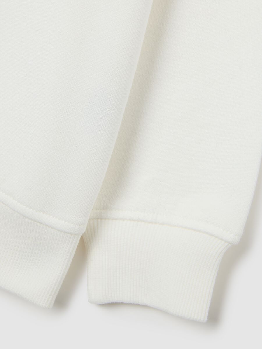 Kids' white pure cotton sweatshirt regular fit with print_3