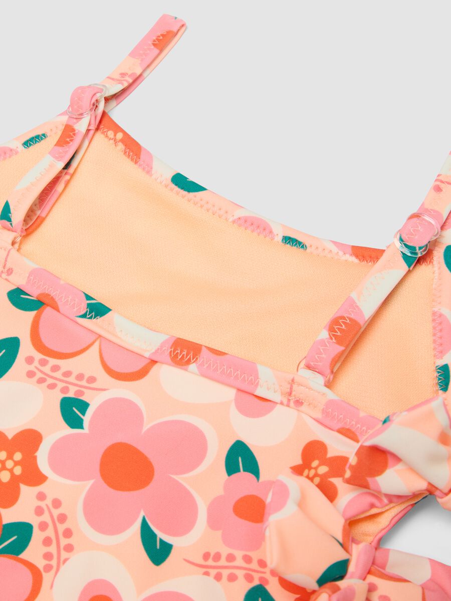 Baby girls&rsquo; multicolour floral one-piece swimsuit in stretch fabric_3