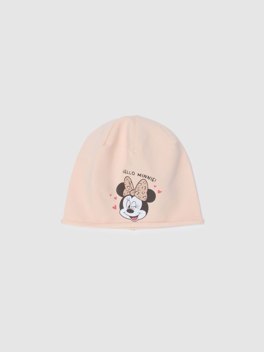 Berretto da bambina in cotone elasticizzato rosa_0