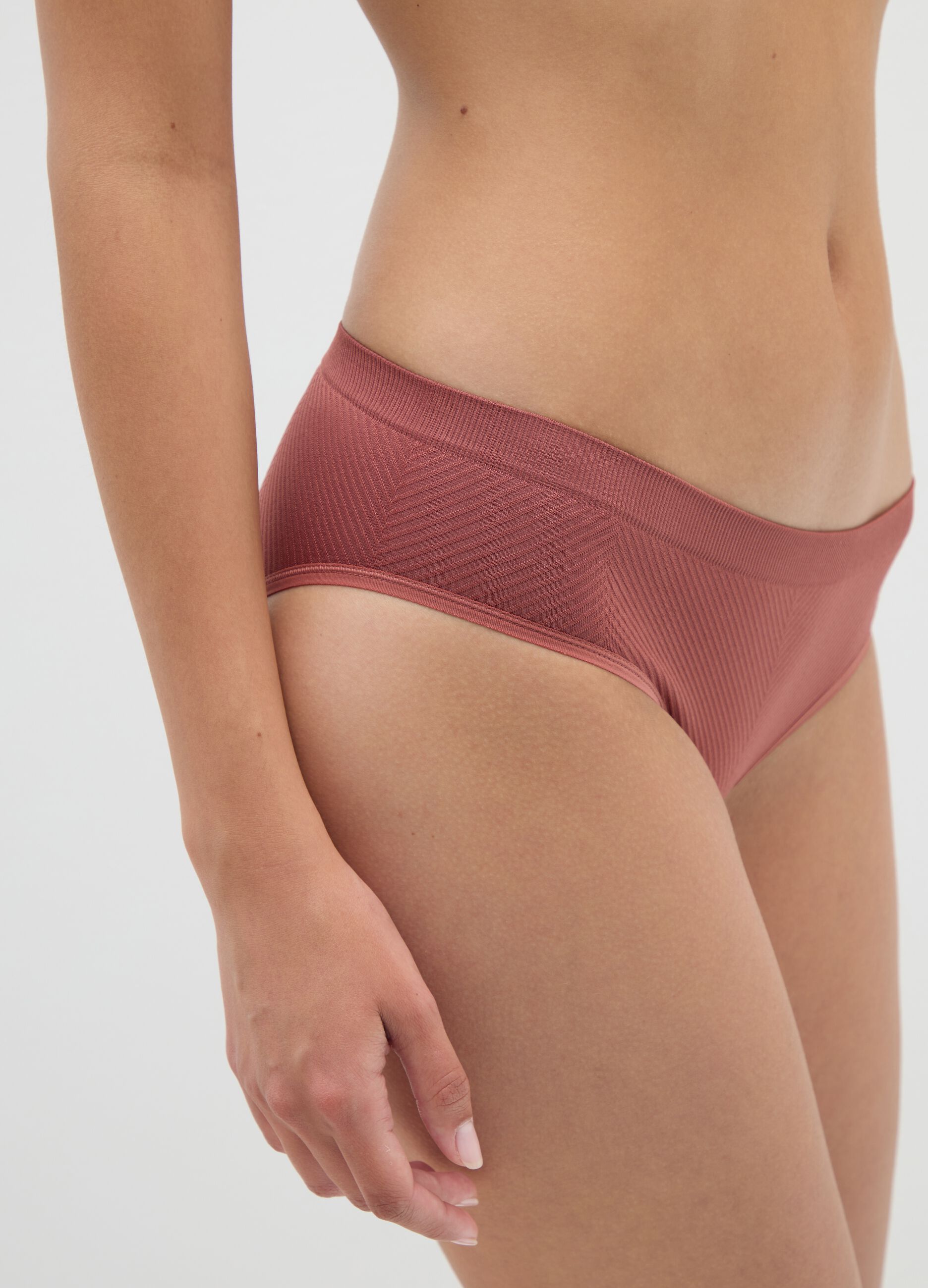 Brown Stretch Fabric Underwear