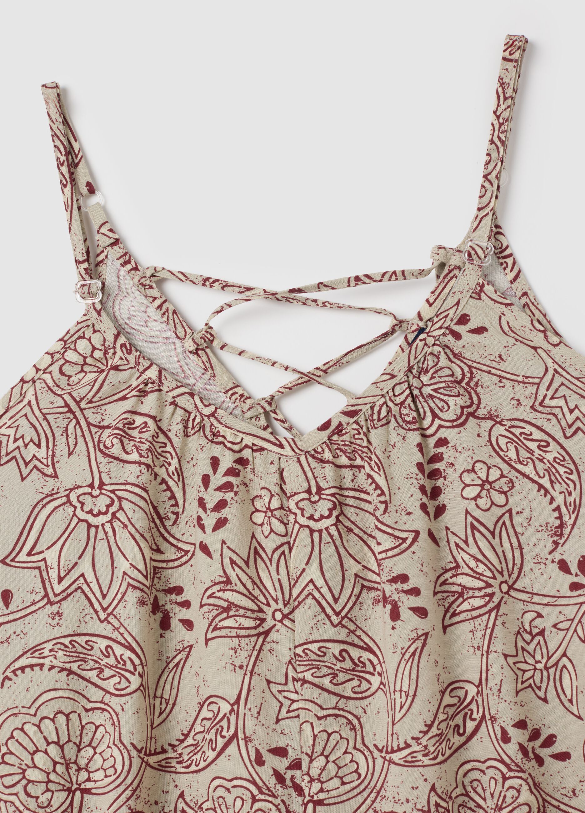 Women's jumpsuit in pure viscose multicolor wide fit