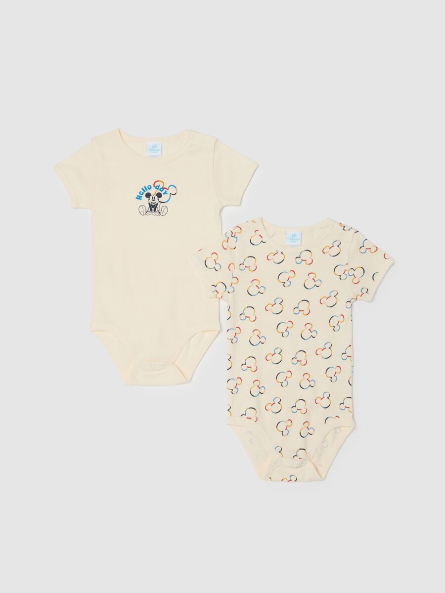 Bipack body beige da neonato in puro cotone con stampe_0