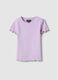 Girls' Regular Fit Purple Stretch Cotton T-shirt_0