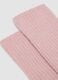 Pink ribbed socks in wool, viscose and stretch cashmere blend_2
