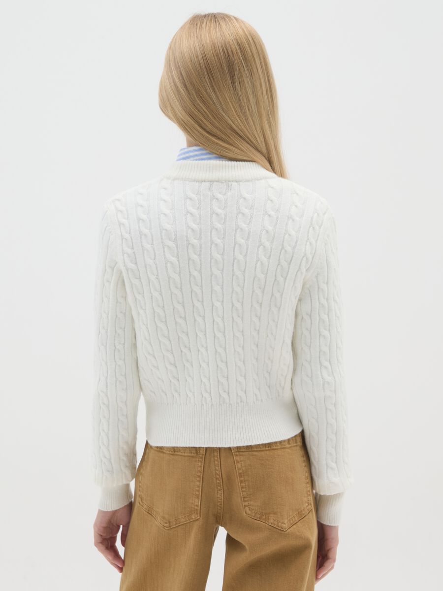 Maglione da ragazza bianco regular fit_1