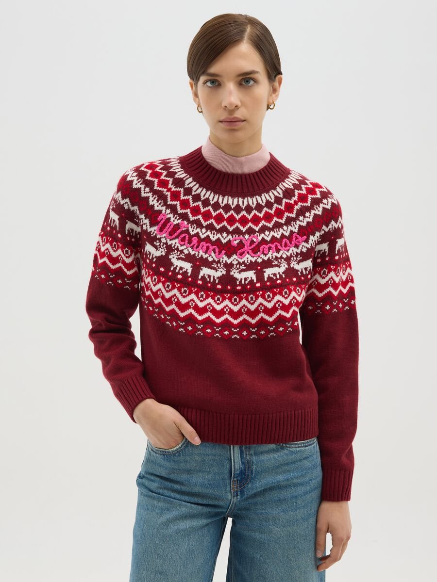 Multicolour Regular Fit Christmas Crew Neck Jumper_1