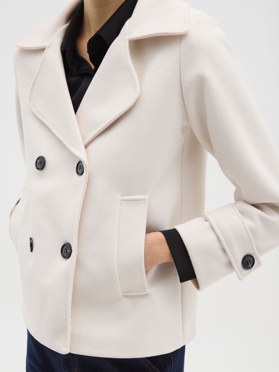 Giacca doppiopetto beige regular fit con bottoni_3
