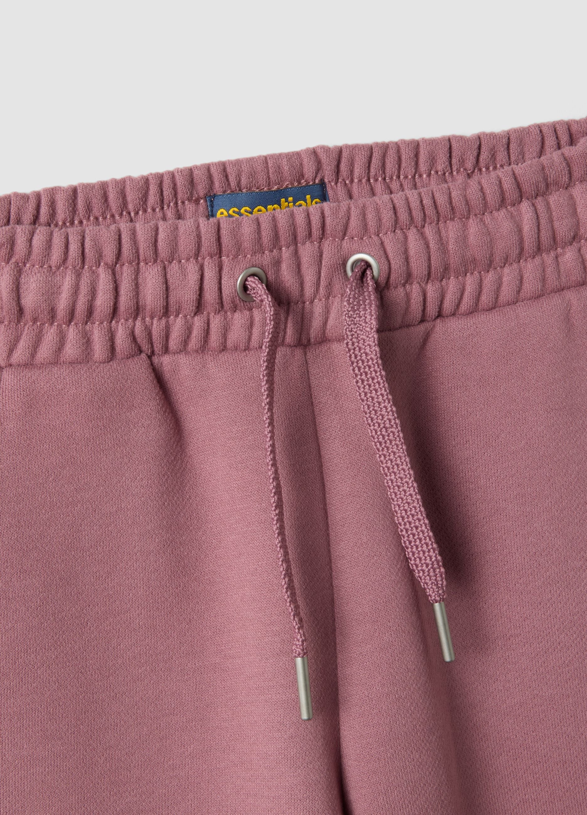 Pantaloni viola in puro cotone organico con vita elastica