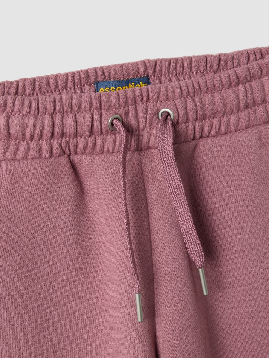 Pantaloni viola in puro cotone organico con vita elastica_3