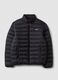 Black padded jacket with high neck and zip_0
