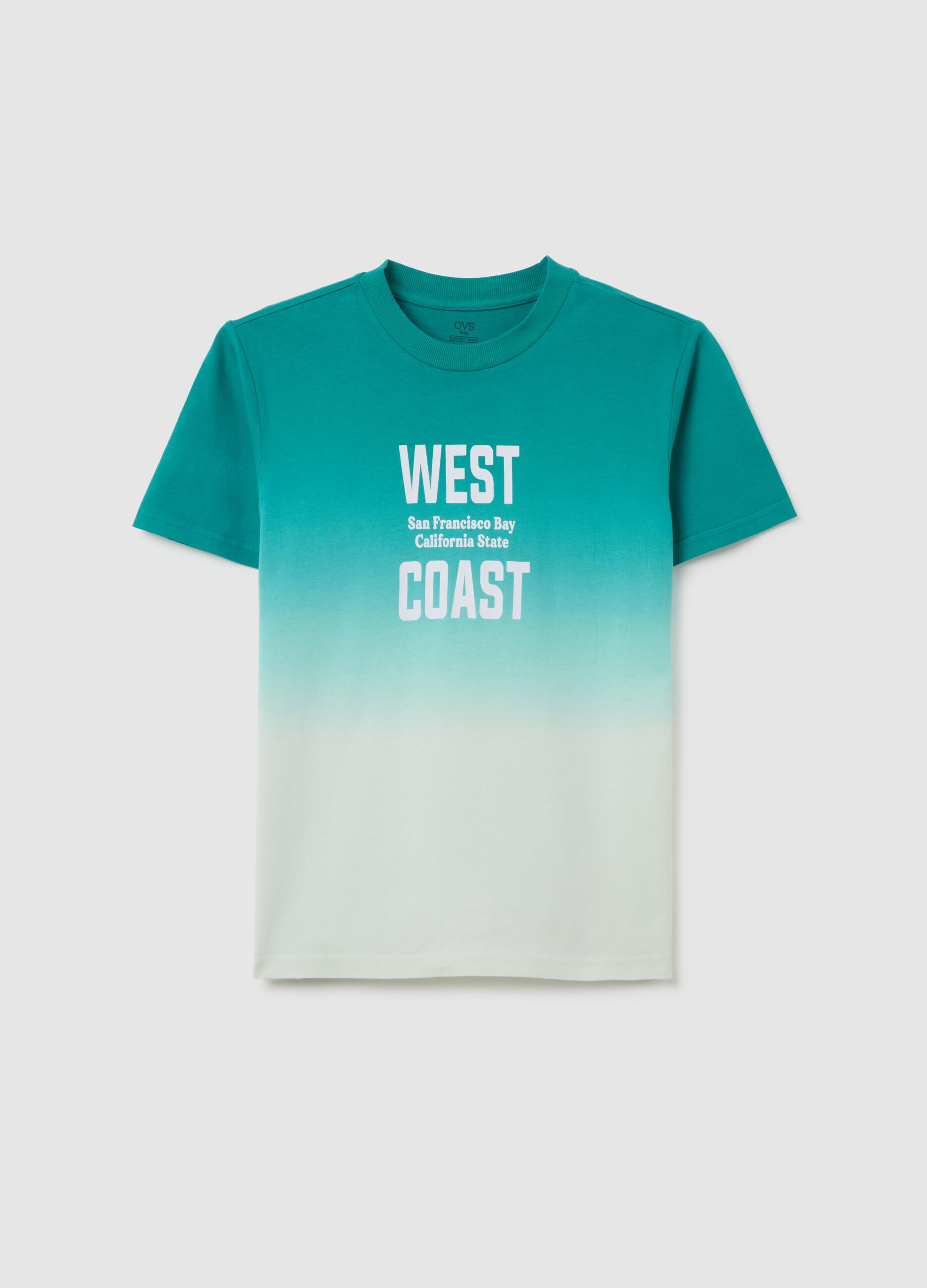 Boys' pure cotton multicolour regular fit T-shirt with West Coast graphic