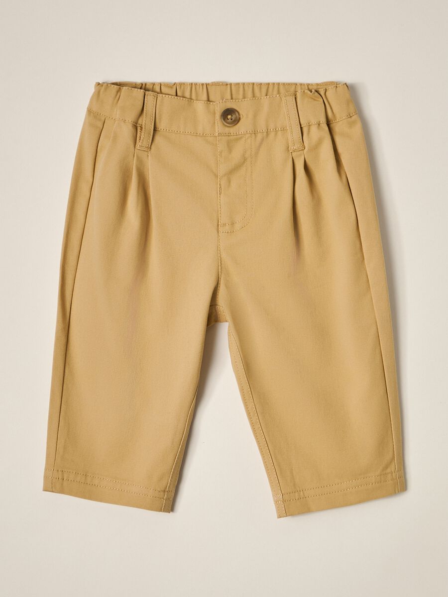 IANA newborn boy stretch cotton twill trousers_0