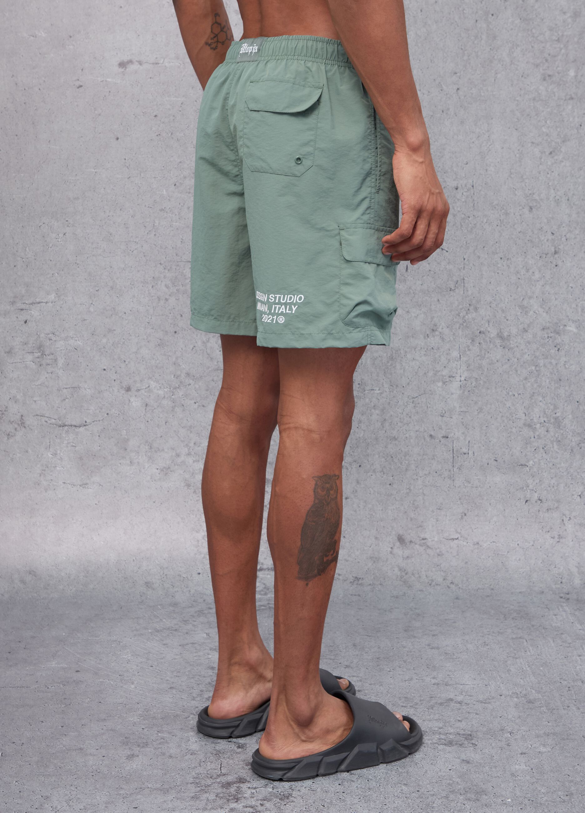 Cargo Swim Shorts Military Green 