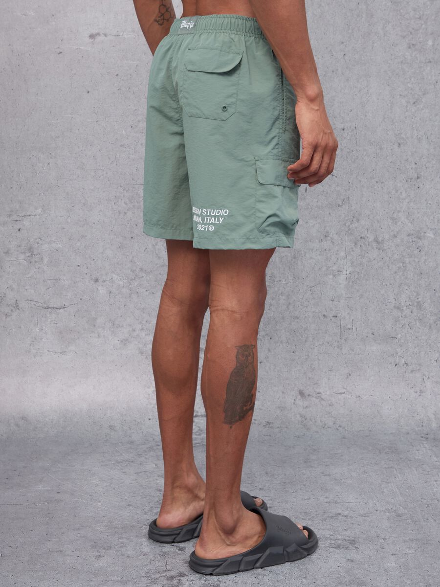 Cargo Swim Shorts Military Green_4