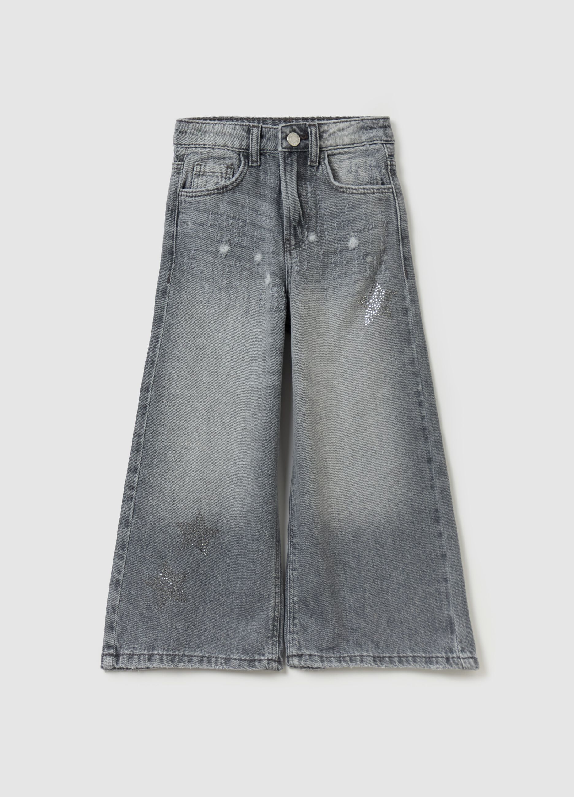 Jeans a gamba larga con strass OVS KIDS da Bambina OVS