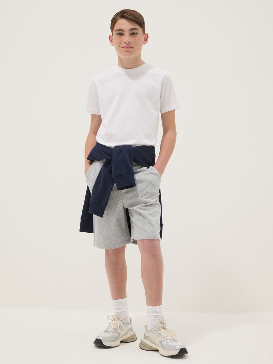 Boys' grey 100% cotton relaxed-fit shorts_0