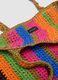Multicoloured striped beach bag in pure paper fabric_1