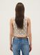 Beige regular-fit cotton-blend gilet with floral knit design_3