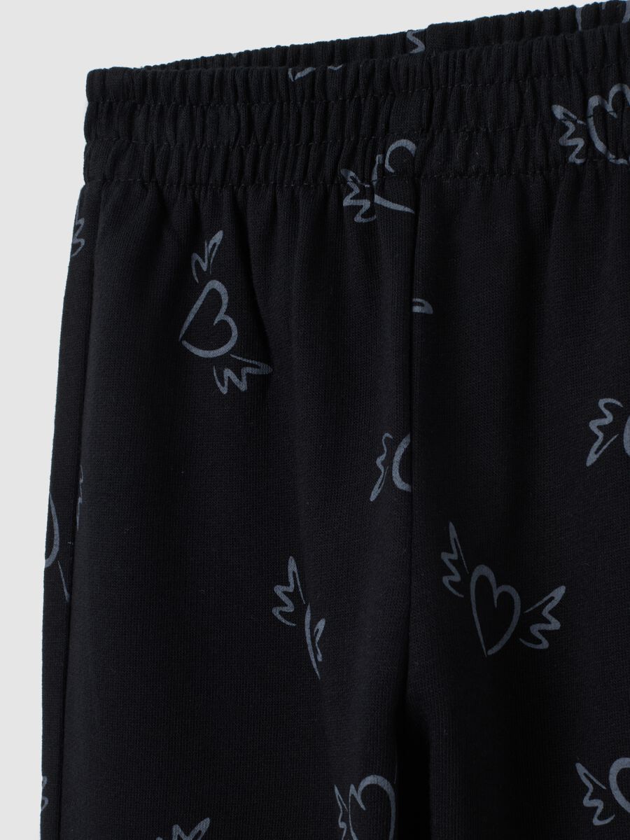 Pantaloni da bambina in puro cotone nero regular fit_2