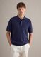 Blue pure cotton polo shirt with chest pocket, regular fit_0