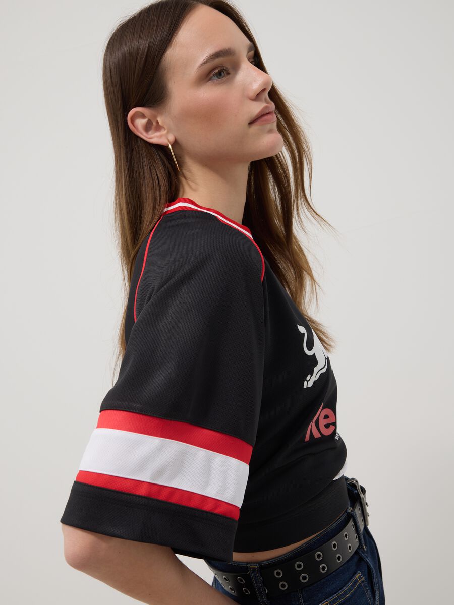 Multicolour pure cotton oversized fit Red Bulls T-shirt_0