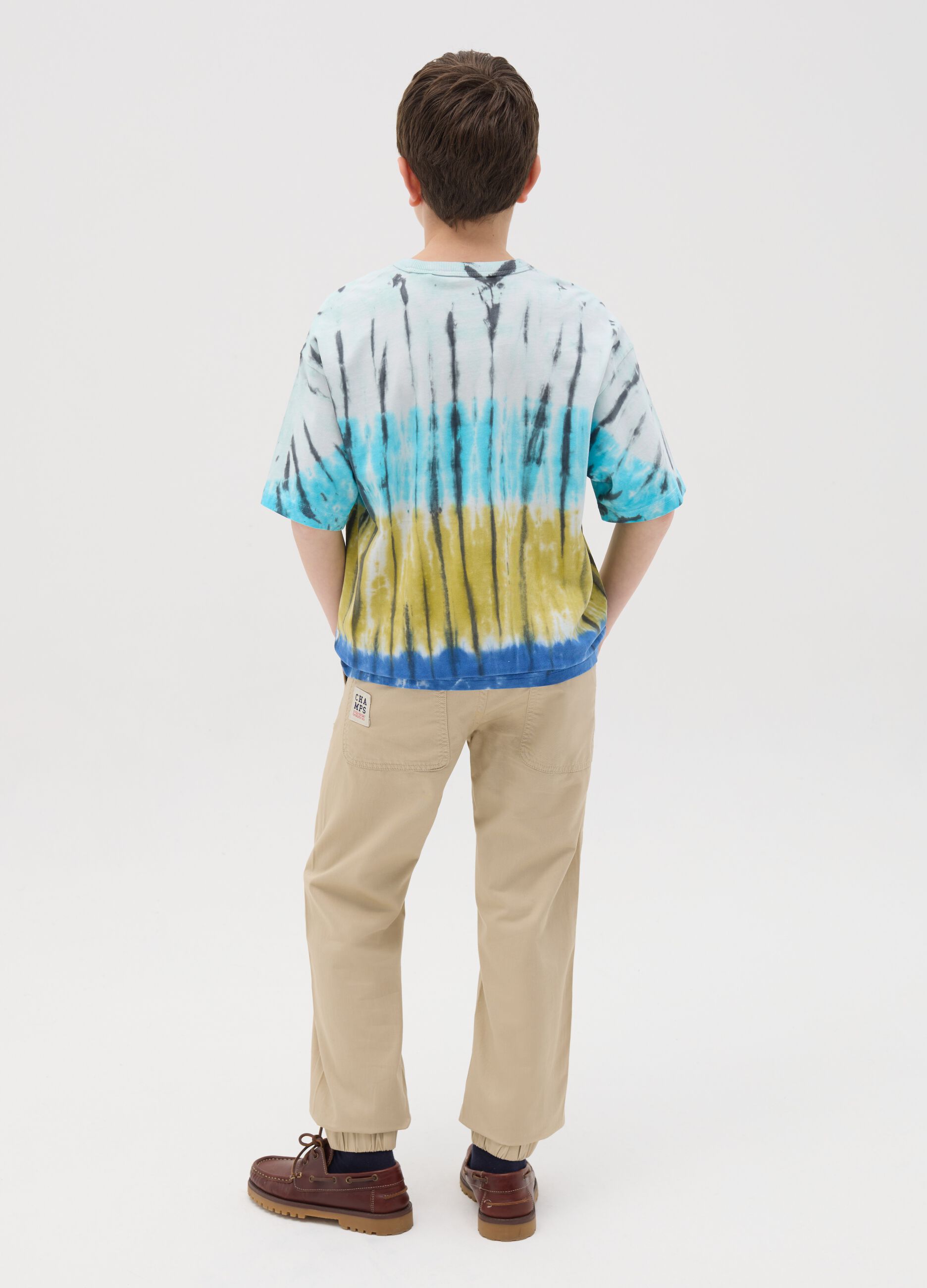 Canvas chino joggers with drawstring