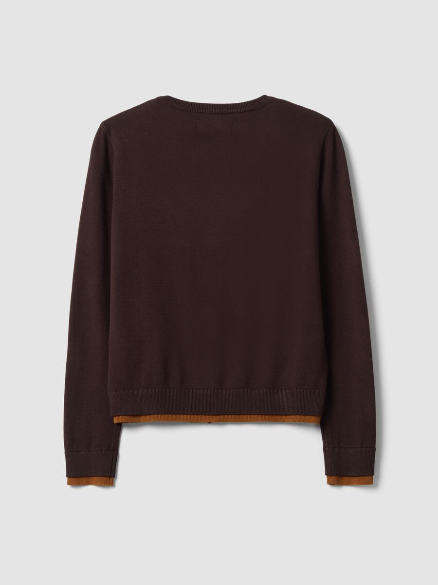 Brown long-sleeved viscose-blend cardigan_5