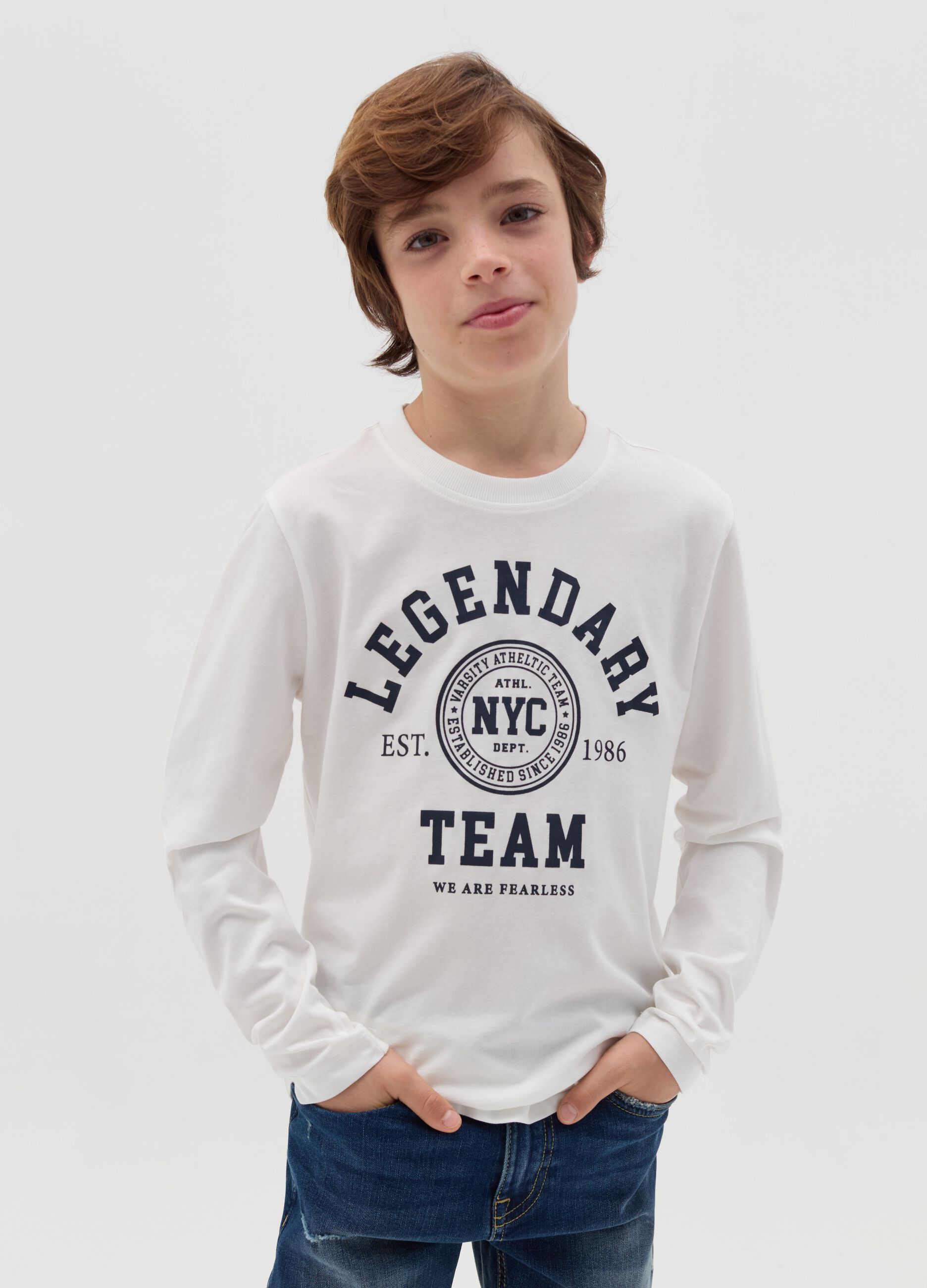 Long-sleeved T-shirt with print