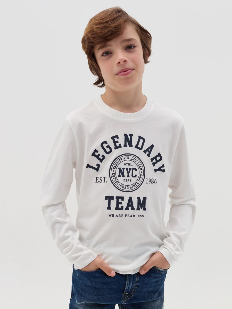 T-shirt a maniche lunghe con stampa_0