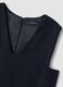 Abito smanicato blu in misto lana regular fit_1