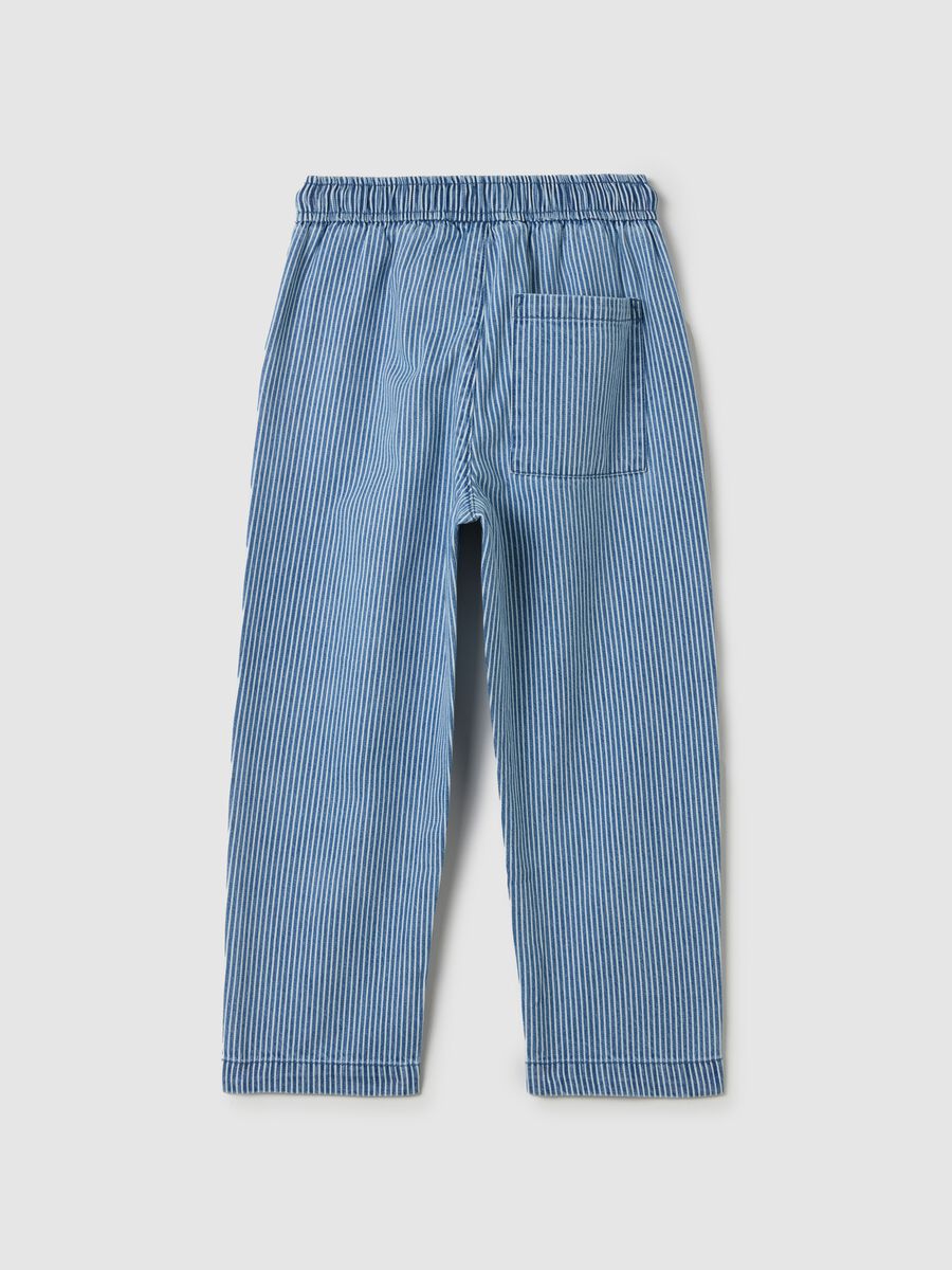Joggers with striped patterned drawstring_1