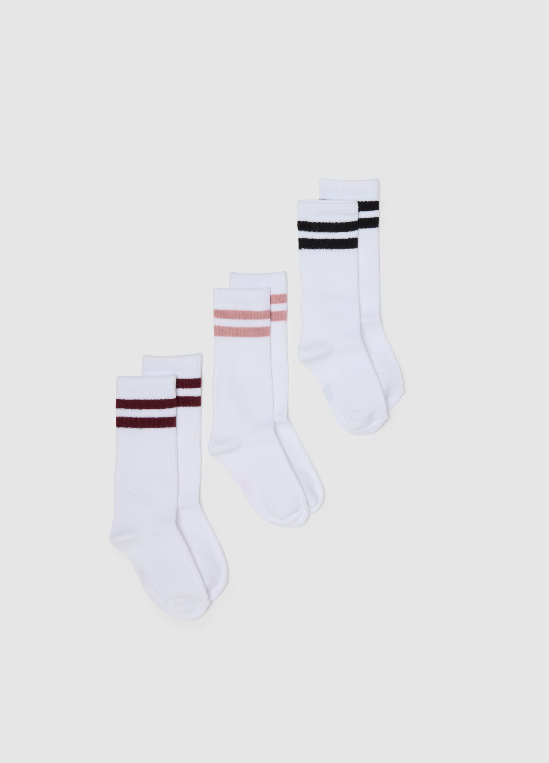 Girl's cotton blend multicolour sock tripack
