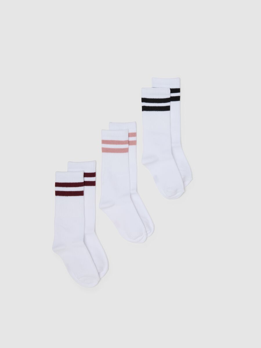 Girl's cotton blend multicolour sock tripack_0