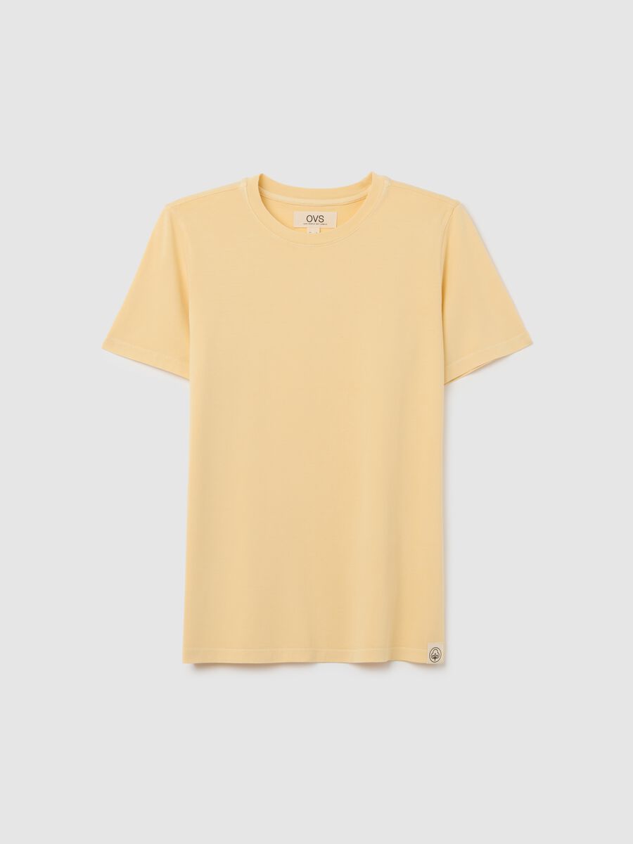 Women’s yellow regular-fit T-shirt in 100% cotton_4