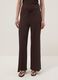 Brown stretch wide-leg trousers with crinkled texture_1