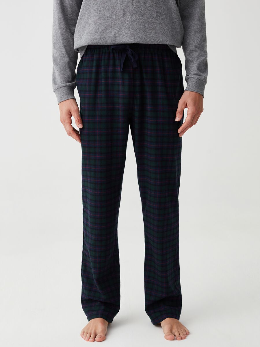 Pigiama lungo con patch tartan_3