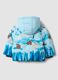 Blue padded hooded jacket with animal print, regular fit_1