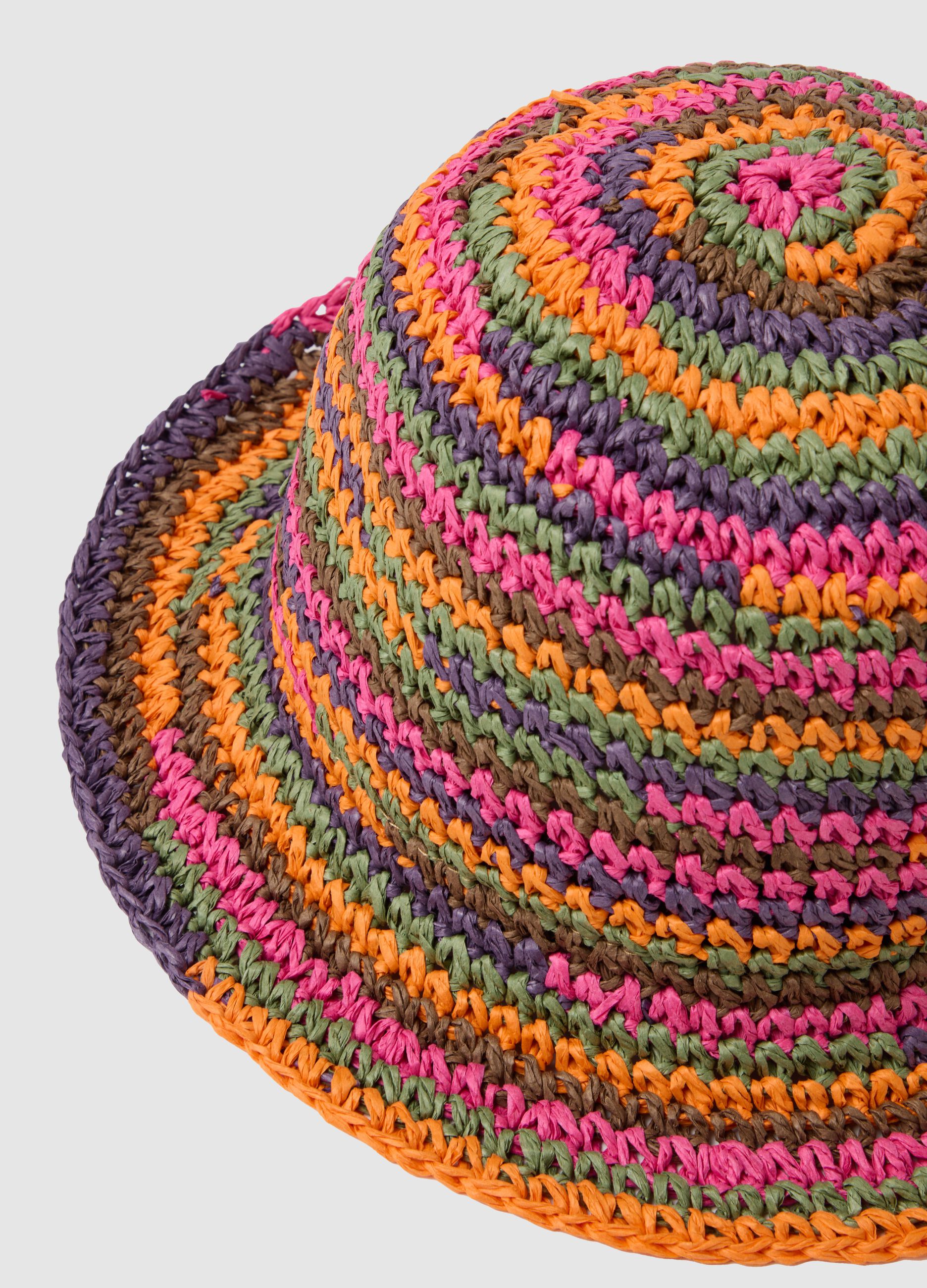 Regular fit multicolour paper mix cloche hat