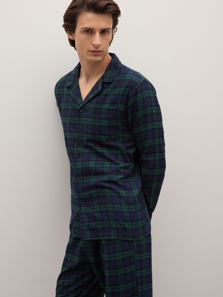 Pigiama in puro cotone multicolor regular fit a quadri_3