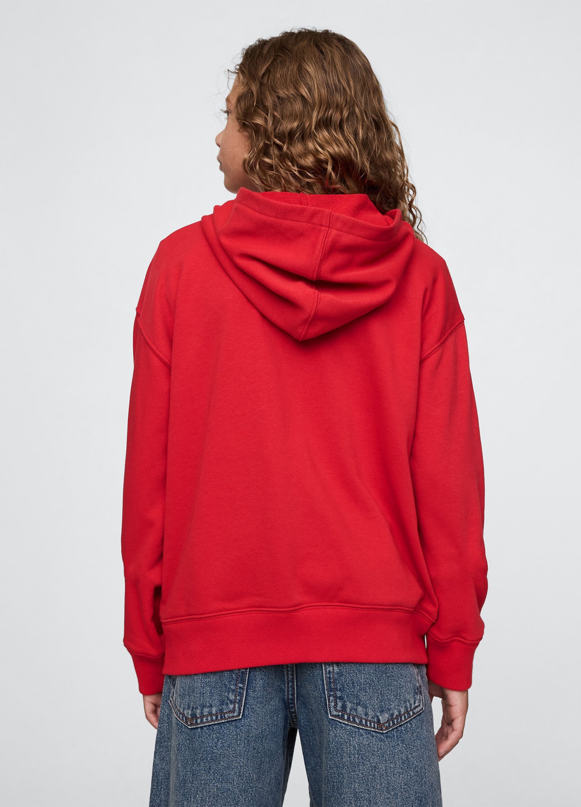 Felpa rossa con cappuccio e logo GAP
